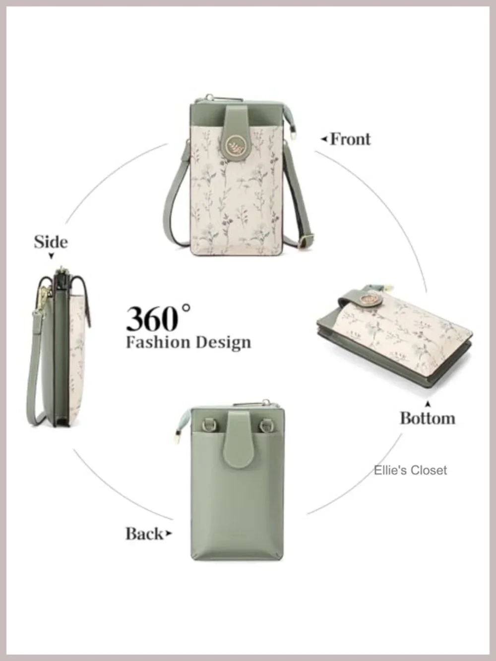 Vegan Leather Small Crossbody Bag with RFID Blocking Credit Card Slots